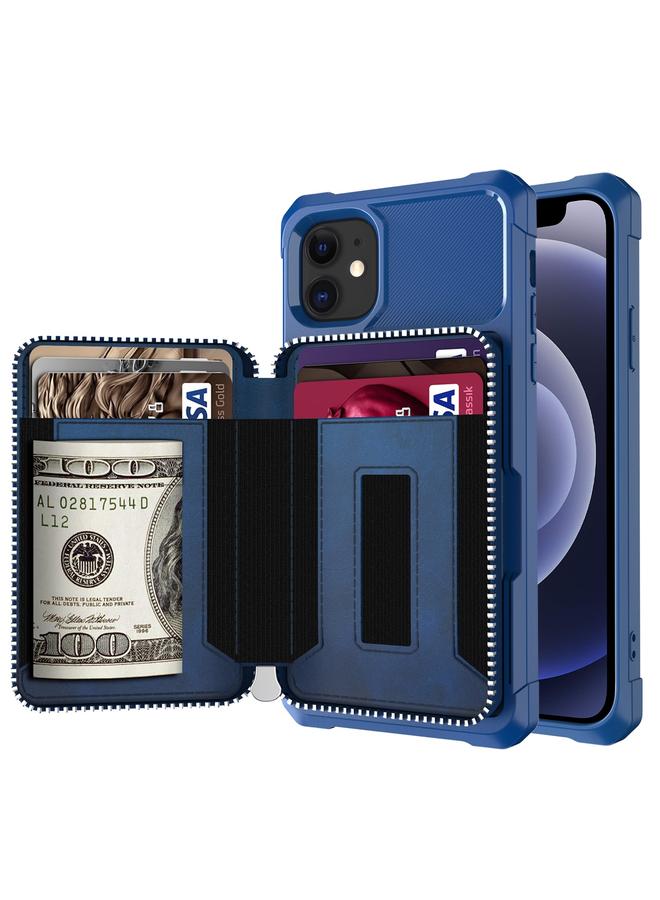 اس-توب جراب لهاتف iPhone 12 mini محفظة بسحاب وحقيبة بطاقات وغطاء خلفي من البولي يوريثان - Image 1