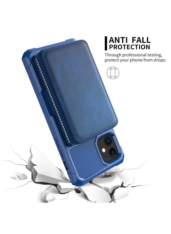 اس-توب جراب لهاتف iPhone 12 mini محفظة بسحاب وحقيبة بطاقات وغطاء خلفي من البولي يوريثان - Image 5