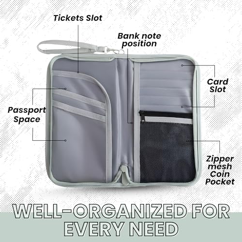 OCEANEVO RFID Blocking Passport Holder for Travel with Luggage Tag, Passport Cover for Men & Women, Passport Pouch for Ticket, Cards, Documents - 25 x 14 x 3 Cm - Green - Image 4