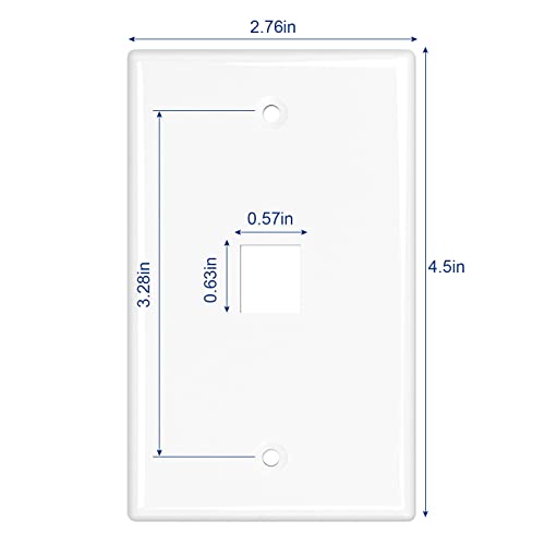 iwillink 1-Port Keystone Wall Plate 10-Pack, Low Profile Ethernet Wall Plates for Keystone Jack, White - Image 2