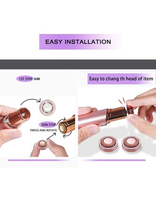 BECHY Facial Hair Remover Replacement Heads for Generation 1 Finishing Touch Flawless Facial Hair Removal Tool for Women,18K Gold-Plated Rose Gold 4 Count,First Generation by BECHY. - Image 5