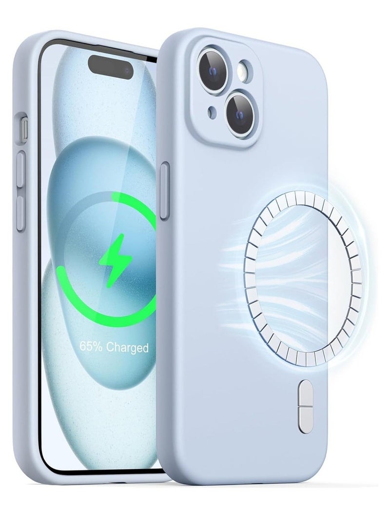 ELTRAZONE ELTRAZONE Blue ELTRAZONE Silicone Case for iPhone 15 (6.1-Inch) – Magnetic, MagSafe-Compatible with Full Camera Protection