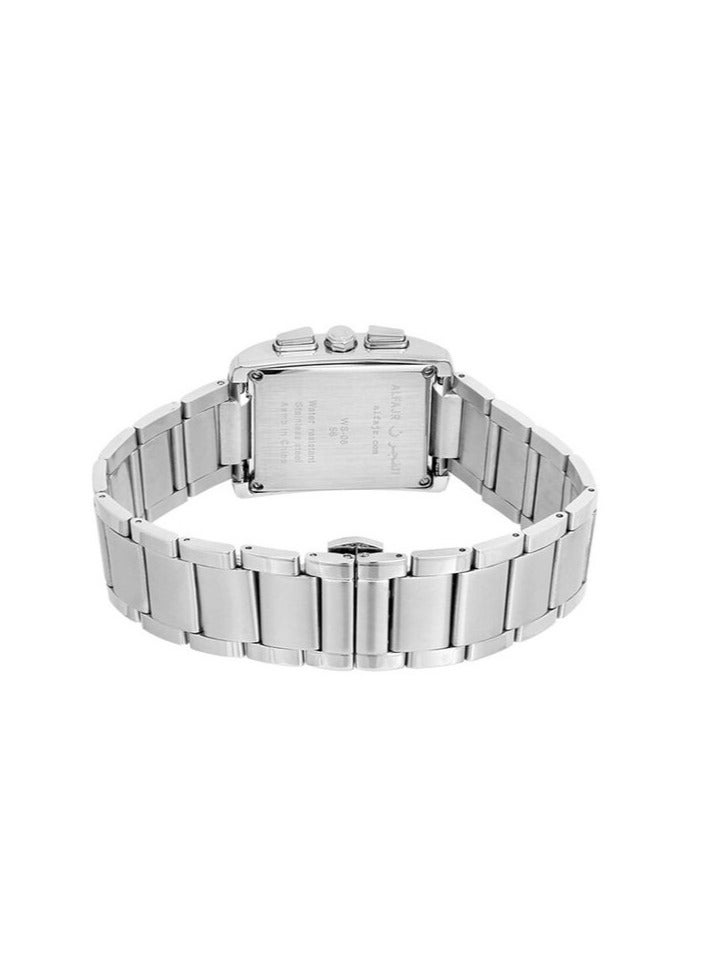 الفجر ساعة الفجر الإسلامية | ساعة كلاسيكية WL-08S | حساب مواقيت الصلاة | ساعة ستانلس ستيل | القبلة | بوصلة | فضية، عصرية - Image 4