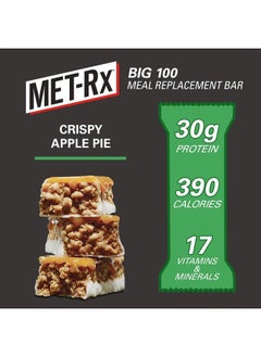 MET-Rx Big 100 Colossal Protein Bars, Crispy Apple Pie Meal Replacement Bars, 9 Count  - Image 3