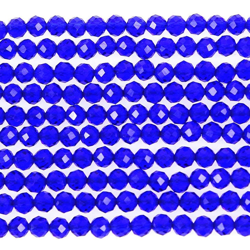 MJDCB 3mm Faceted Natural Sapphire Spinel Round Loose Beads for Jewelry Making DIY Bracelet Necklace