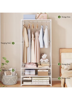 Portable Closet Wardrobe Clothes Storage with 3 Shelves and Hanging Rail,Non-Woven Fabric, Quick and Easy Assembly - pzsku/Z9C5634226FC258D574CAZ/45/_/1700979551/5175df31-18d7-4ca3-a264-536713a7605a