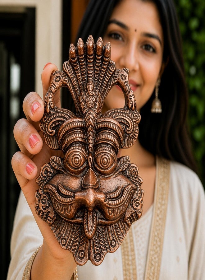 FLAIMYST Kirtimukha for Home Entrance in Aluminium Metal | Nazar Battu for Home Entrance (Copper (CKM)) - Image 1