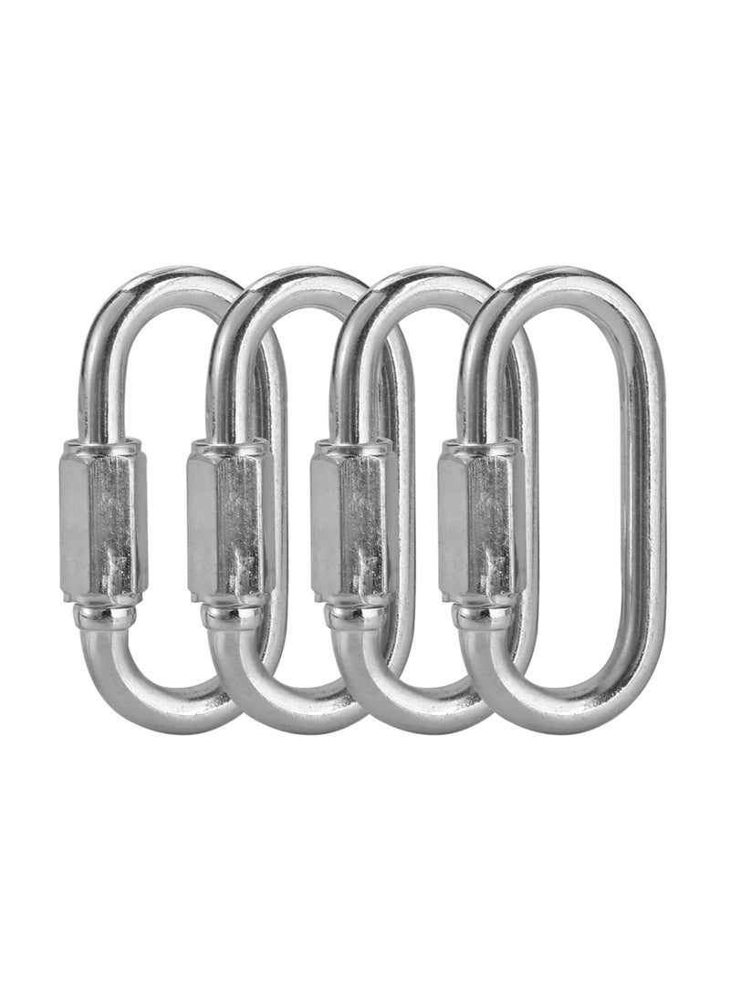 LAWAZIM Carabiner Hook with Screw Lock -4 Piece 8x80mm- Anti-Corrosion Screw Lock Quick Link Connector with Threaded Closure - for Chains, Ropes, Pet Leashes, Gym, DIY, Camping, Outdoor & Utility Use - Image 1