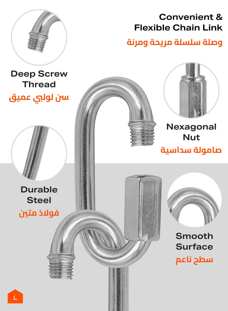 LAWAZIM Carabiner Hook with Screw Lock -4 Piece 8x80mm- Anti-Corrosion Screw Lock Quick Link Connector with Threaded Closure - for Chains, Ropes, Pet Leashes, Gym, DIY, Camping, Outdoor & Utility Use - Image 4