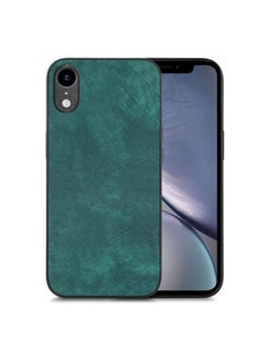 Case Cover For iPhone XR Vintage Leather PC Back Cover Phone Case Green