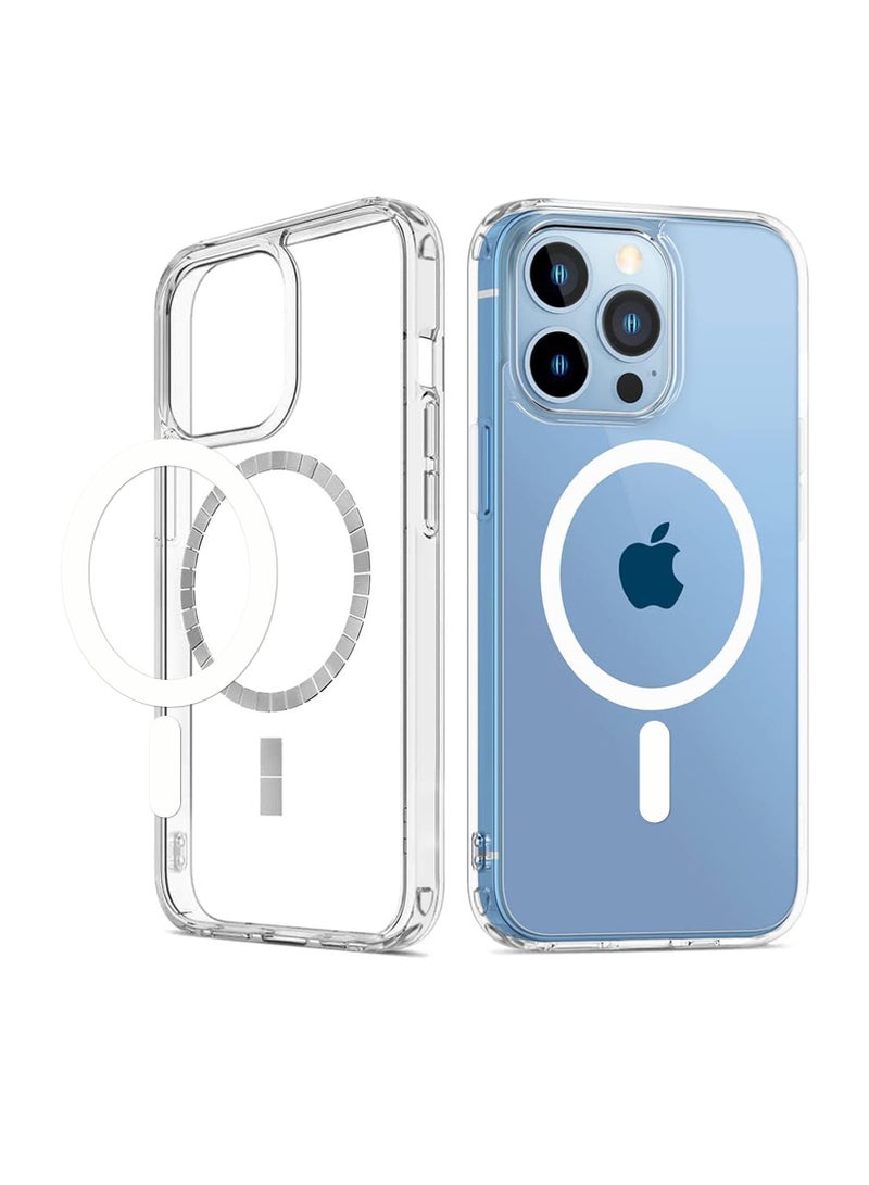 غطاء هاتف شفاف مقاوم للصدمات من مادة TPU الواقية من الصدمات لغطاء هاتف مغناطيسي شفاف غير لامع لهاتف iphone 15 Pro