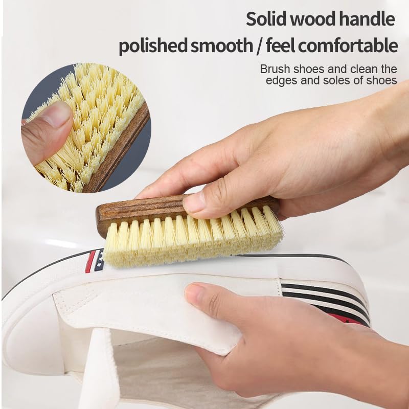 MAXIMILIAN Shoe Shine Brush Kit Horsehair Brushes for Polishing Crepe Suede Shoes Brush Soft Bristles Leather Cleaning Nubuck 3PCS Professional Shoe Polish Kit - Image 5