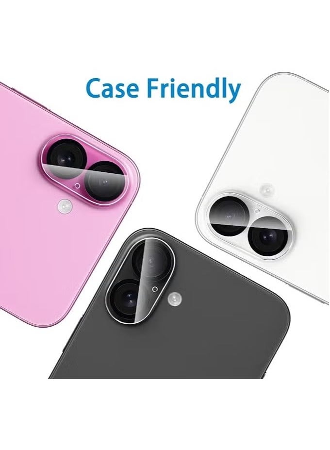 يوارب كينج iPhone 16 / iPhone 16 Plus غطاء حماية عدسة الكاميرا الزجاجية ، فائقة الدقة ، صلابة 9H ، مكافحة الخدوش ، غلاف ودية ، سهلة التركيب [لا تؤثر على التصوير الليلي]  - Image 3