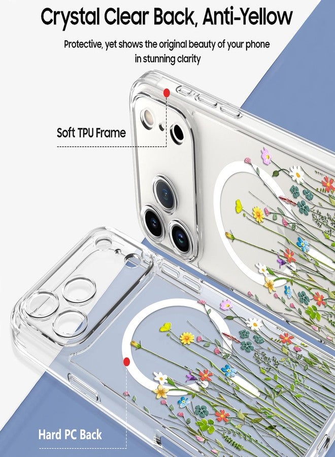 أو أو كيه جراب OOK المغناطيسي لهاتف iPhone 17 Pro Max، بتصميم زهور شفافة مقاومة للصدمات [متوافق مع MagSafe] [حماية من السقوط من ارتفاع 10 أقدام وفقًا لمعايير MIL]، مقاس 6.9 بوصة - Image 5