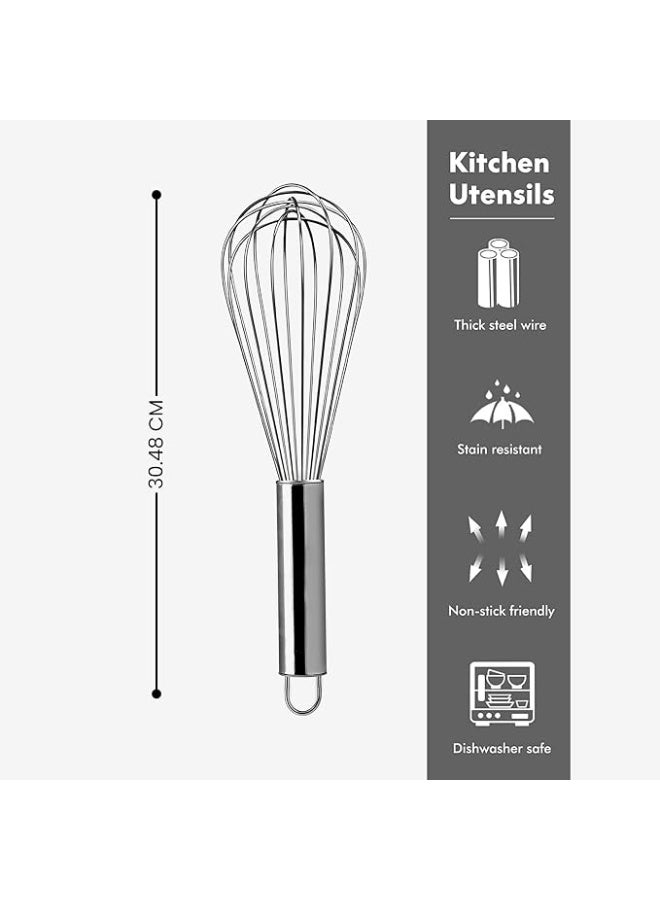 Lynacz Original Steel Hand Held Whisker for egg beating and baking (12 inch) - Image 4