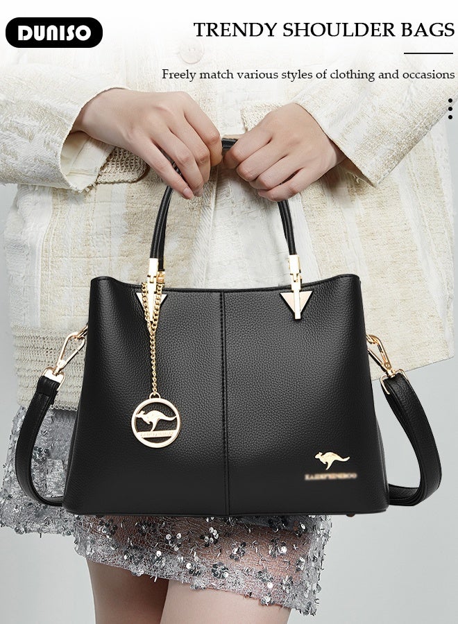 DUNISO Fashion Women Handbags PU Leather Waterproof Adjustable Handle Satchel Shoulder Bags Ladies Tote Bag Casual Crossbody Bags for Womens  - Image 3