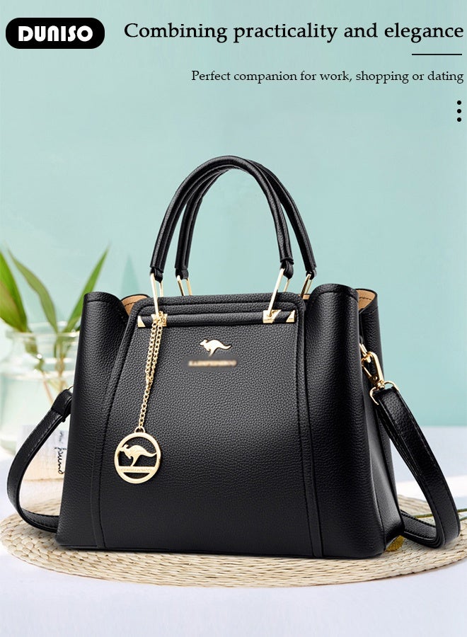 DUNISO Fashion Women Handbags PU Leather Waterproof Adjustable Handle Satchel Shoulder Bags Ladies Tote Bag Casual Crossbody Bags for Womens  - Image 5