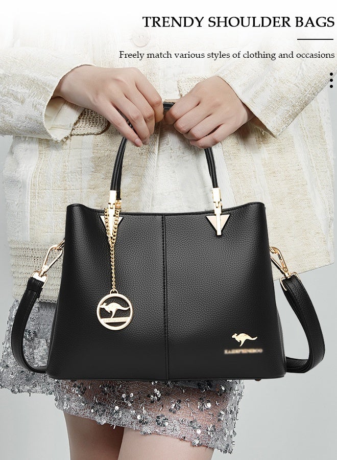 DUNISO Fashion Women Handbags PU Leather Waterproof Adjustable Handle Satchel Shoulder Bags Ladies Tote Bag Casual Crossbody Bags for Womens - Image 3