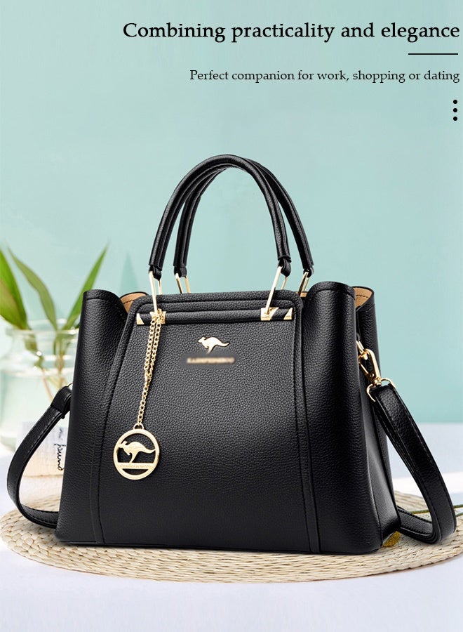 DUNISO Fashion Women Handbags PU Leather Waterproof Adjustable Handle Satchel Shoulder Bags Ladies Tote Bag Casual Crossbody Bags for Womens - Image 5