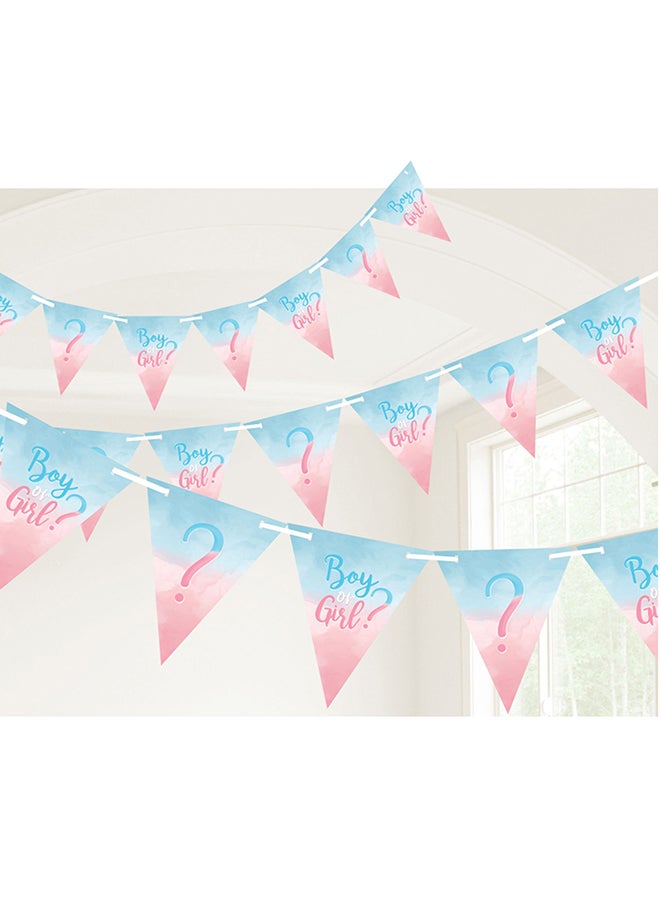 Amscan لافتة علم الكشف الكبير ورق وشرائط 15 قدم، مستلزمات حفلات كشف الجنس