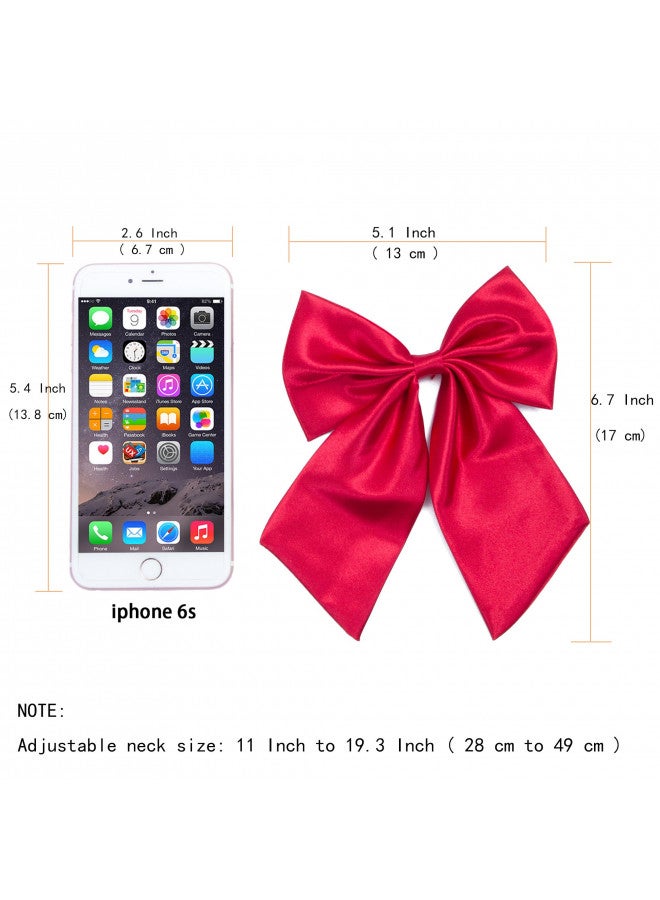 Kajeer Ladies Girl Bowknot Bow Tie - Adjustable Pre-tied Solid Color Handmade Bowties for Women Costume Accessory - Image 1