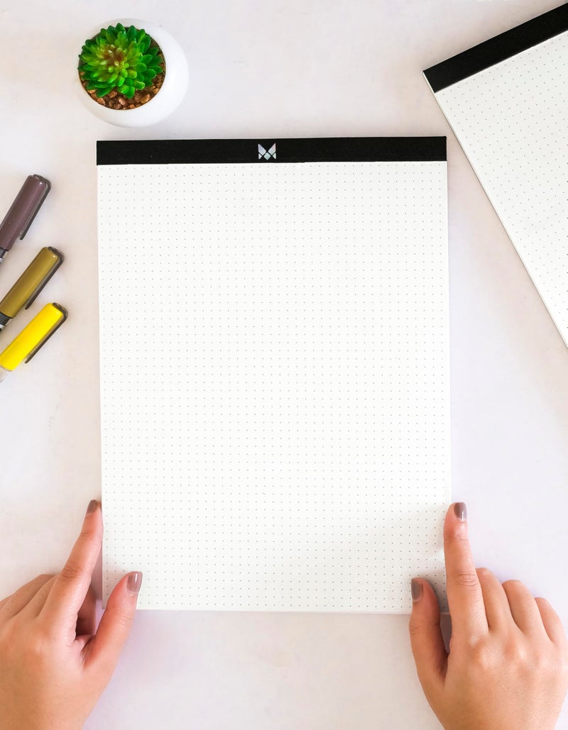 NEORAH MENORAH-A4 Office Note Pad,Memo Book,Writing Pad|Pack Of 2|50 Sheets/100 Pages-Tear Off Dotgrid/Dotgrid Pages|100Gsm|Scribbling Pad|Legal Writing Pad,Office Note Pad-For Home,School - Image 2