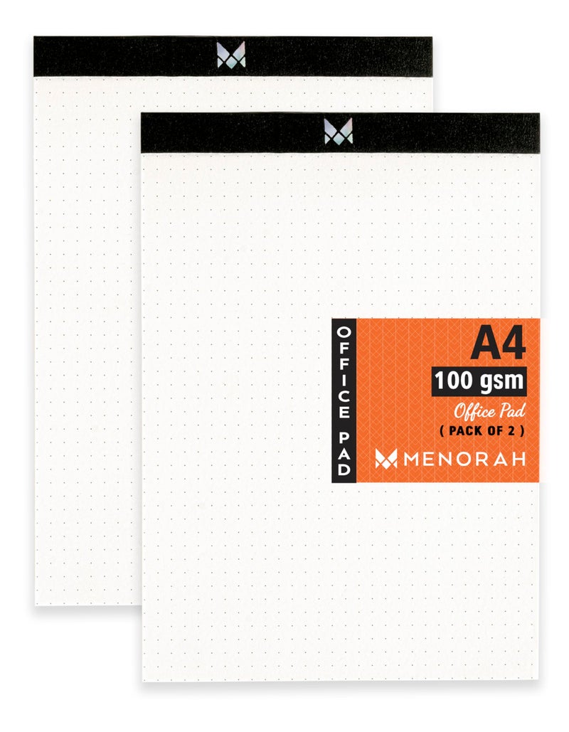 NEORAH MENORAH-A4 Office Note Pad,Memo Book,Writing Pad|Pack Of 2|50 Sheets/100 Pages-Tear Off Dotgrid/Dotgrid Pages|100Gsm|Scribbling Pad|Legal Writing Pad,Office Note Pad-For Home,School - Image 3