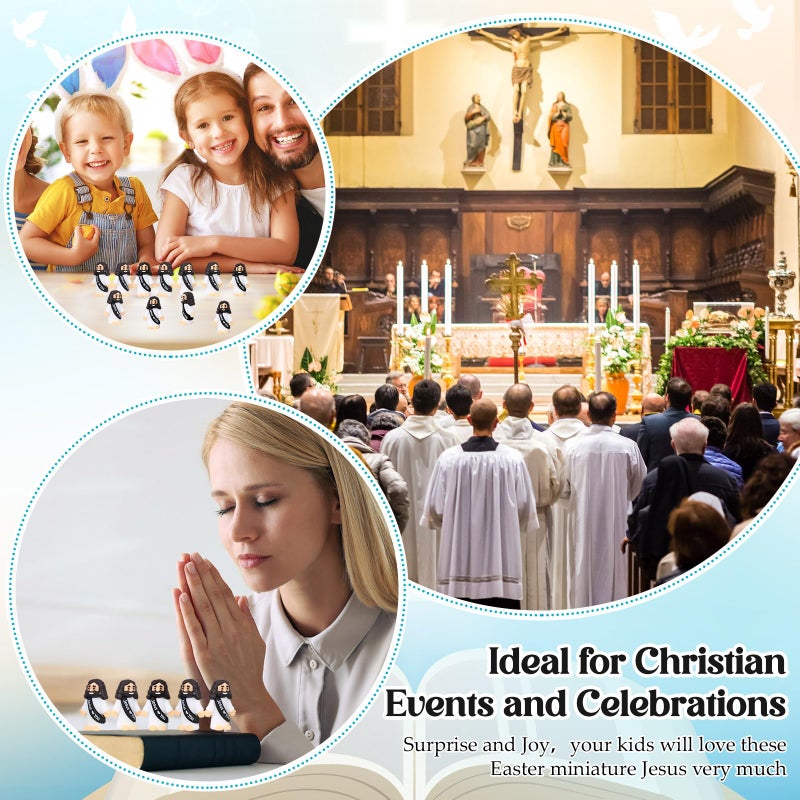 Bememo 25 Pcs Little Jesus Figures Original Design Jesus Love You Mini Rubber Toys to Hide and Seek Christmas Religious Party Favors Sunday School Baptism Gifts(Colorful) - Image 3