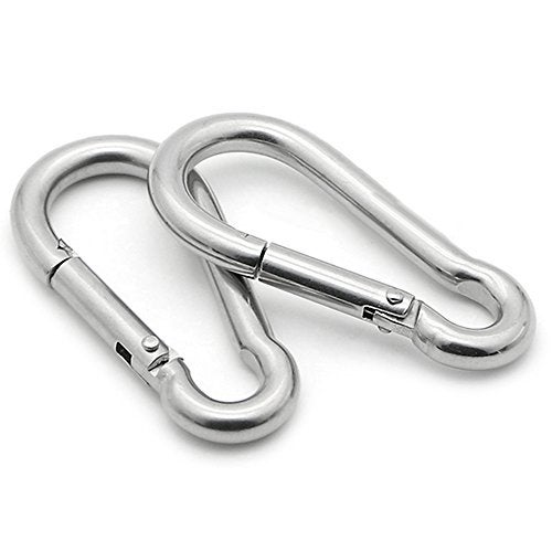 Lind Kitchen 2-Pack M6 Ceiling & Wall Mount Hanging Hardware Fitting Set 304 Stainless Steel Heavy Duty Strip Pad Eye Hook Plate + Snap Hook for Yoga Hammock Swing Marine Boat Application - Image 5