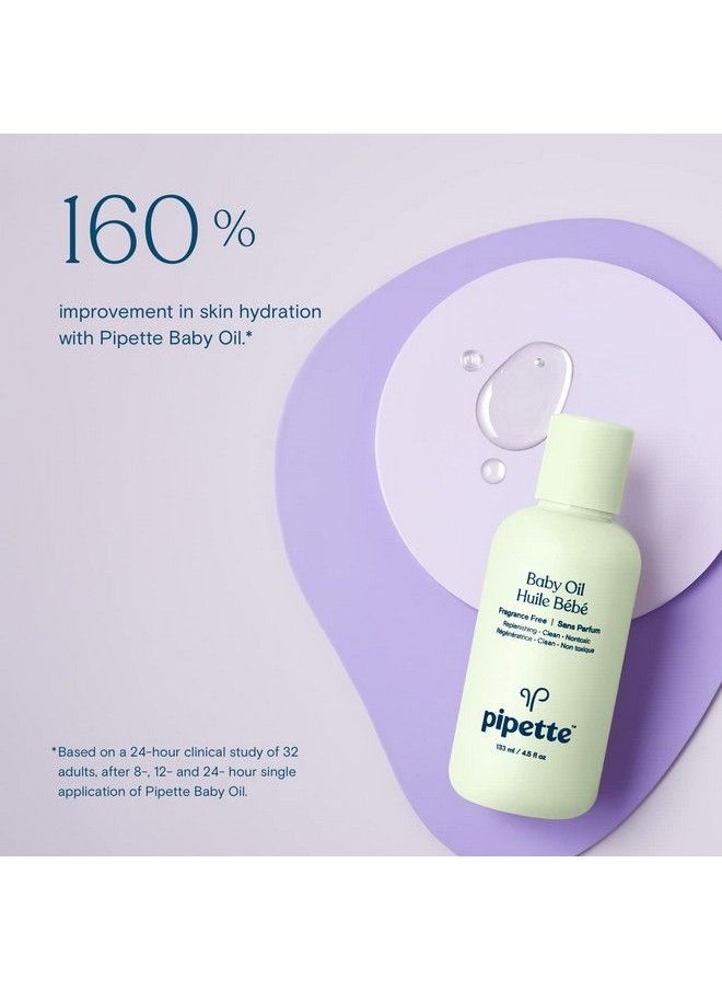 pipette Baby Oil Nurture Moisturize Baby Skin Vitamin E Sensitive Dry Skin Fragrance Free With Renewable Plantderived Squalane 4.5 Fl Oz  - Image 4