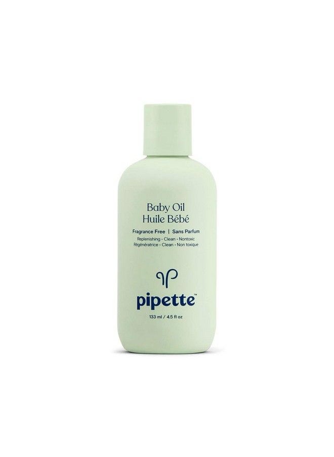 pipette Baby Oil Nurture Moisturize Baby Skin Vitamin E Sensitive Dry Skin Fragrance Free With Renewable Plantderived Squalane 4.5 Fl Oz  - Image 2