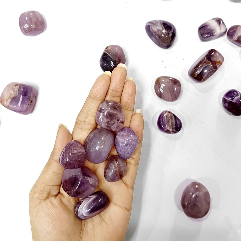 Shubhanjali Shubhanjali Natural Amethyst Tumble Stones for Reiki Stone Healing Crystal Purple Tumbled Gemstones 50 Grams  - Image 3