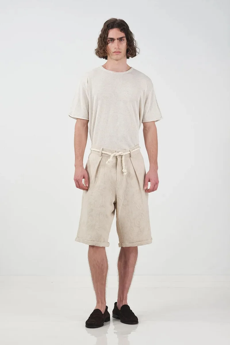 GIESTO Men's Long Relaxed Cotton Shorts