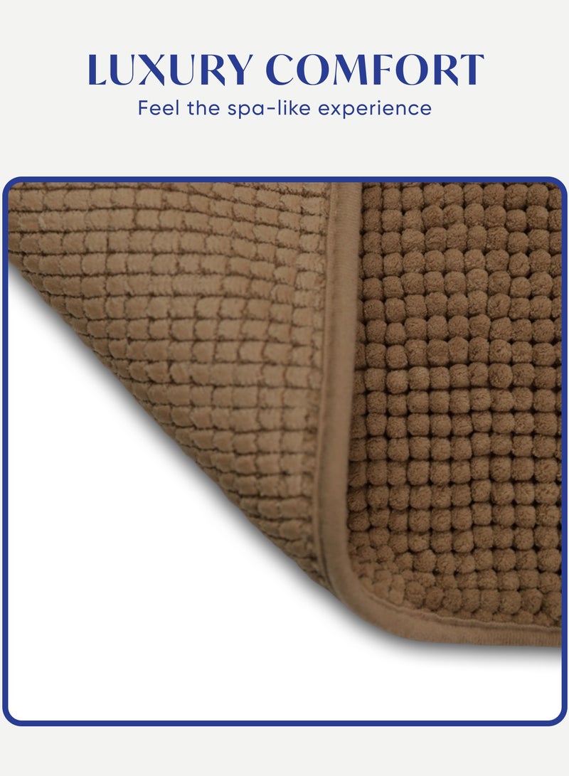 DIVEENAS Diveena's Non-Slip Bathroom Mat – 50x70cm Super Soft Microfiber Bath Mat, Quick-Dry & Machine Washable Bath Rug for Bathroom or Powder Room & Home | Brown - Image 3