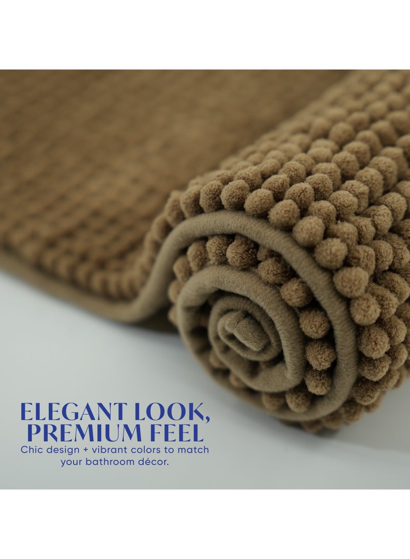 DIVEENAS Diveena's Non-Slip Bathroom Mat – 50x70cm Super Soft Microfiber Bath Mat, Quick-Dry & Machine Washable Bath Rug for Bathroom or Powder Room & Home | Brown - Image 4