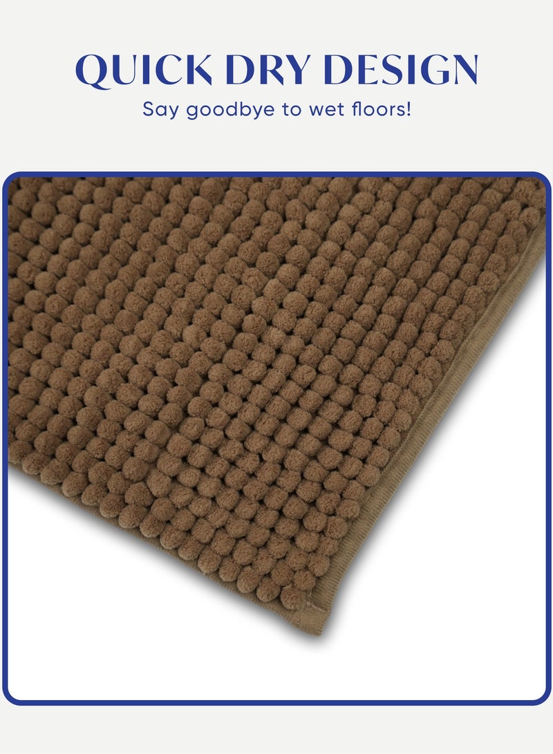 DIVEENAS Diveena's Non-Slip Bathroom Mat – 50x70cm Super Soft Microfiber Bath Mat, Quick-Dry & Machine Washable Bath Rug for Bathroom or Powder Room & Home | Brown - Image 5