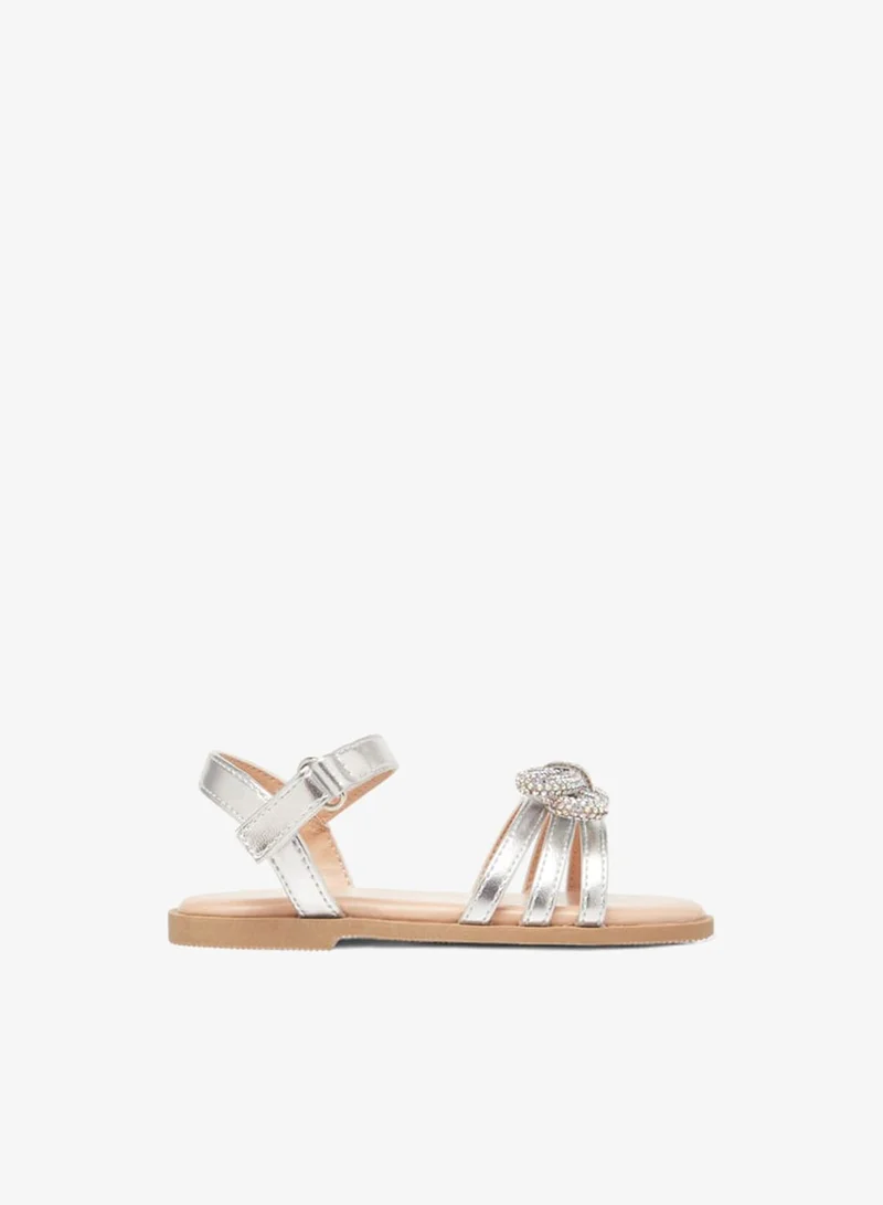 Flora Bella By Shoexpress Girls Metallic Sandals With Hook And Loop Closure Ramadan Collection