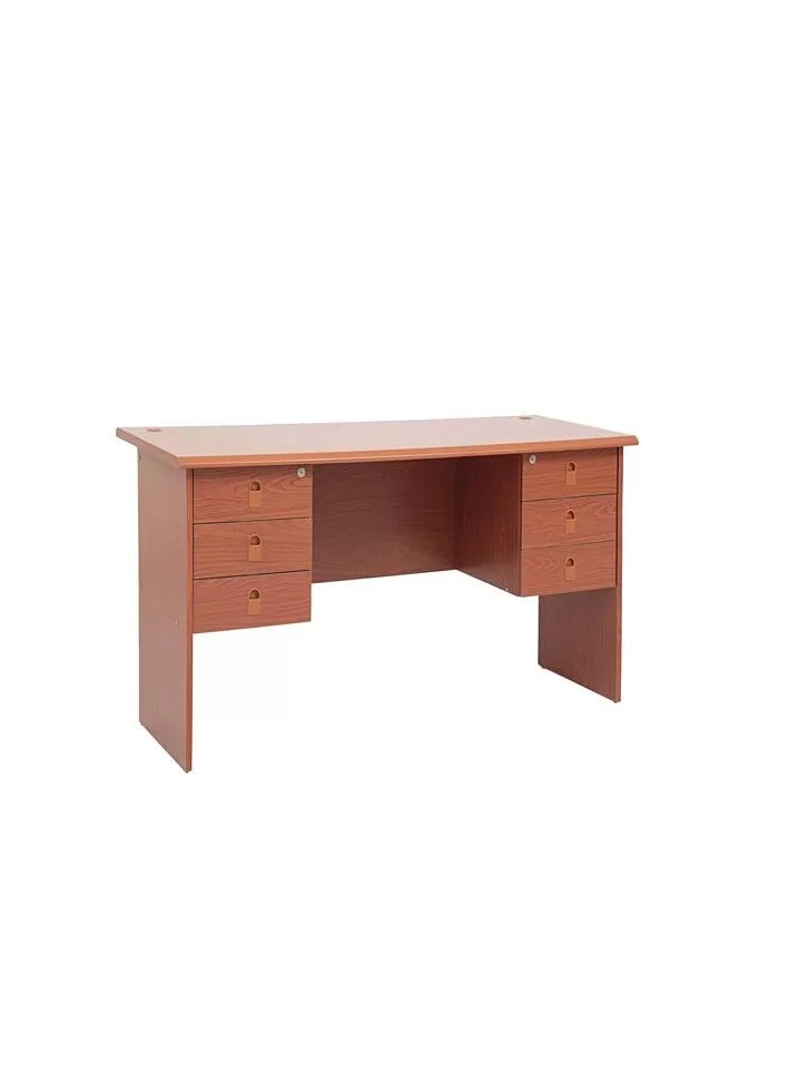 Galaxy Design Office Table with 2 Sided Drawers, Cherry Brown – 160 x 50 x 75 cm - Image 2