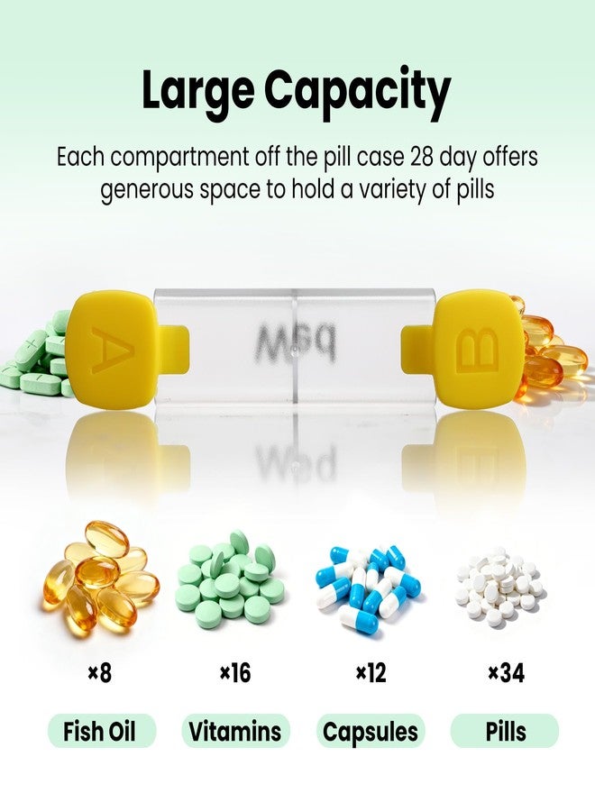 CAidRE Monthly Pill Organizer 2 Times a Day - 28 Day Pill Box AM PM, Clear One Month Pill Case for Vitamins, Supplements, Medications - Daily Medicine Organizer for Home & Travel - Image 3