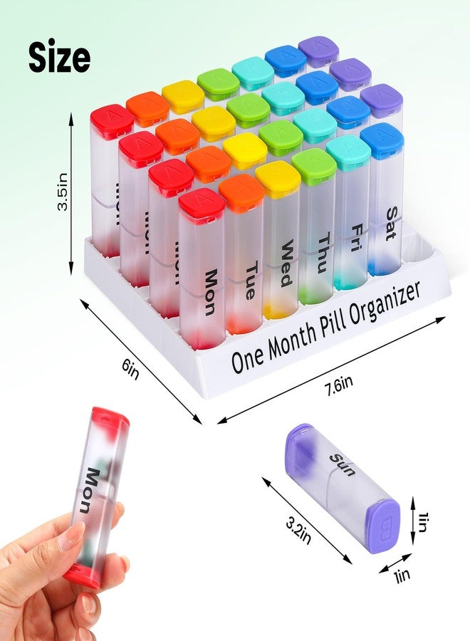 CAidRE Monthly Pill Organizer 2 Times a Day - 28 Day Pill Box AM PM, Clear One Month Pill Case for Vitamins, Supplements, Medications - Daily Medicine Organizer for Home & Travel - Image 2