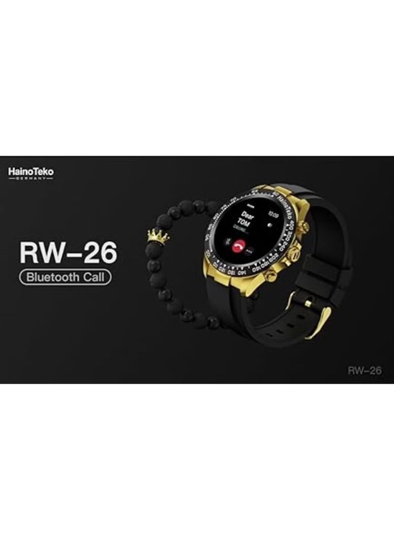 Haino Teko RW 26 Round Smart Watch for Men | Stylish King Bracelet, Wireless Charger, Fitness Tracker, Heart Rate Monitor, Sleep Tracking, Bluetooth Call, IP68 Waterproof, 1.3-inch HD Display - Image 2