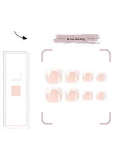 JOSQUEWNN Wearing Nails, Simple White-Edged French Foot Nails, Nail Pieces, Finished Nail Products  - Image 5
