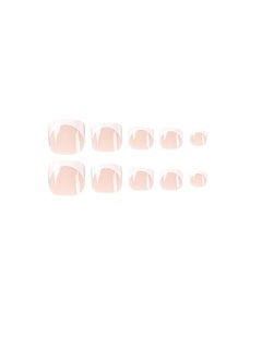 JOSQUEWNN Wearing Nails, Simple White-Edged French Foot Nails, Nail Pieces, Finished Nail Products  - Image 4