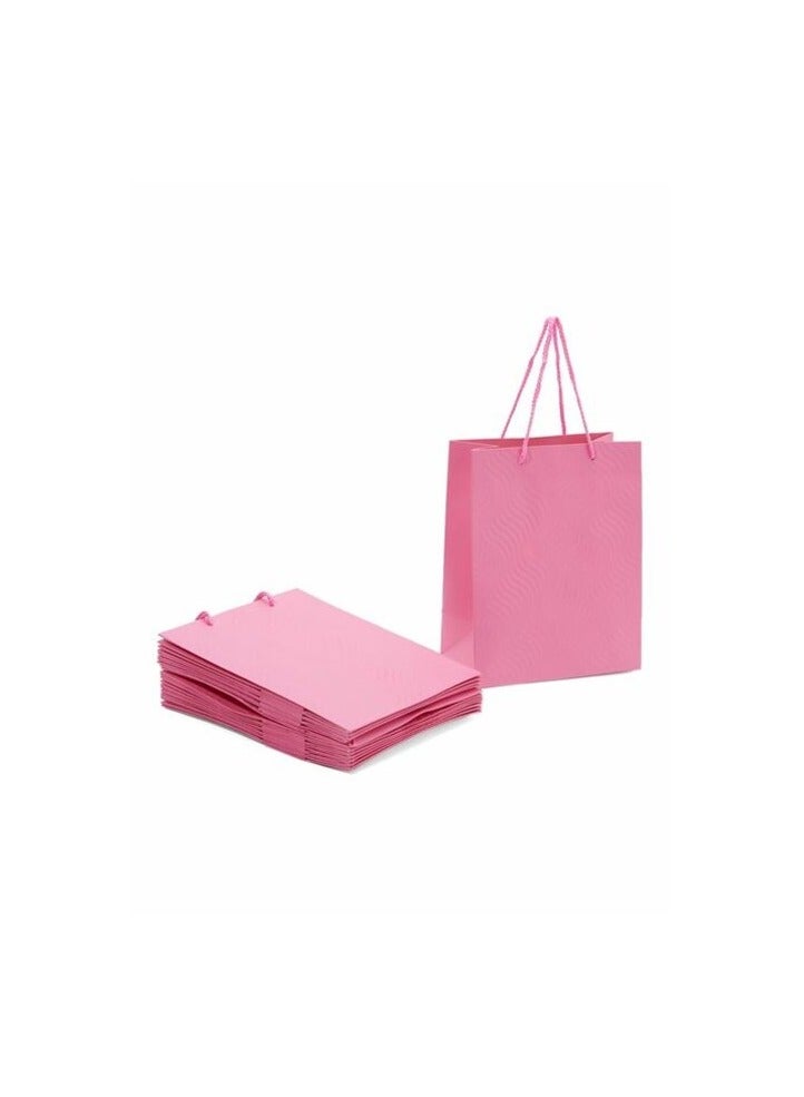 Party Time Party Time 12-Pieces 23x18x4cm Pink Paper Bags, Party Gift Bag For Birthday, Wedding, Souvenir Bags - Party Supplies 