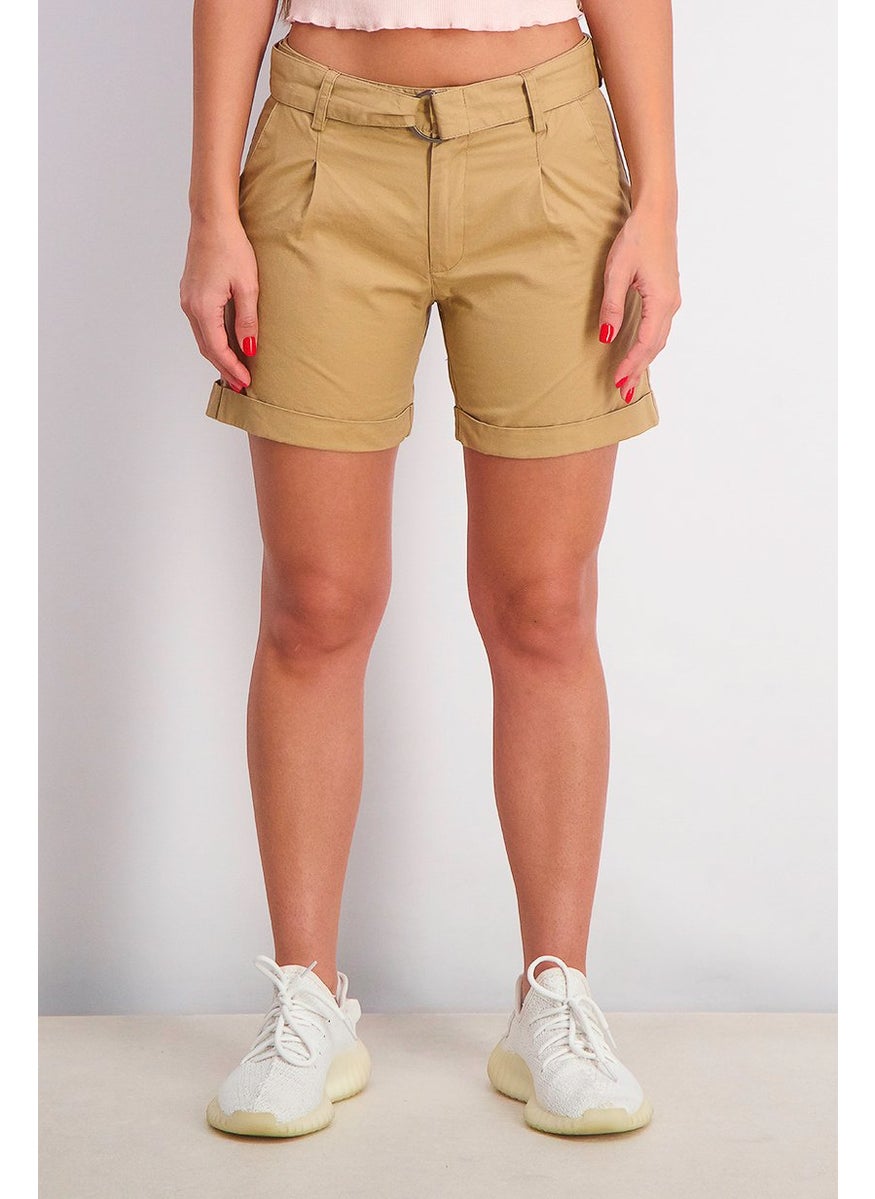 Women Side Pocket Belted Short, Tan - pzsku/Z9C570D353A045D76BC6AZ/45/_/1726109059/60b2eebe-6b17-40e6-9ac5-627270417bcb