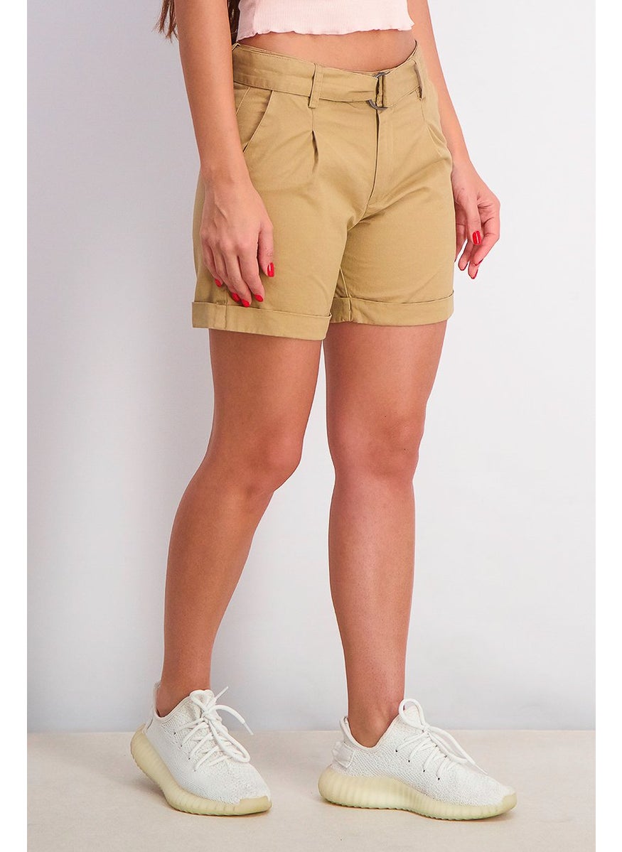 Women Side Pocket Belted Short, Tan - pzsku/Z9C570D353A045D76BC6AZ/45/_/1739801710/d2331e20-74b5-4543-99ee-cb1ab7fde44c