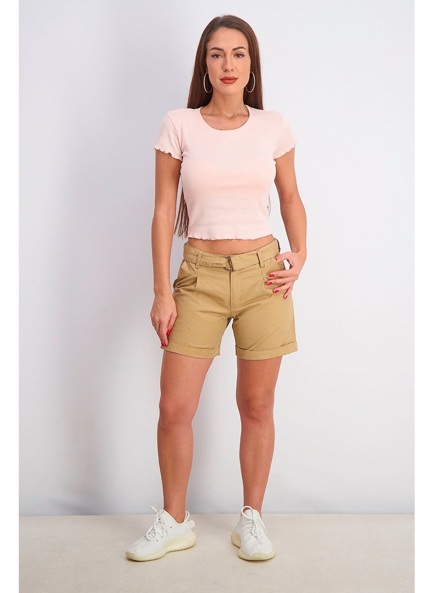 Women Side Pocket Belted Short, Tan - pzsku/Z9C570D353A045D76BC6AZ/45/_/1739801712/625519c3-d33f-478f-898e-6f1bea2fbed3