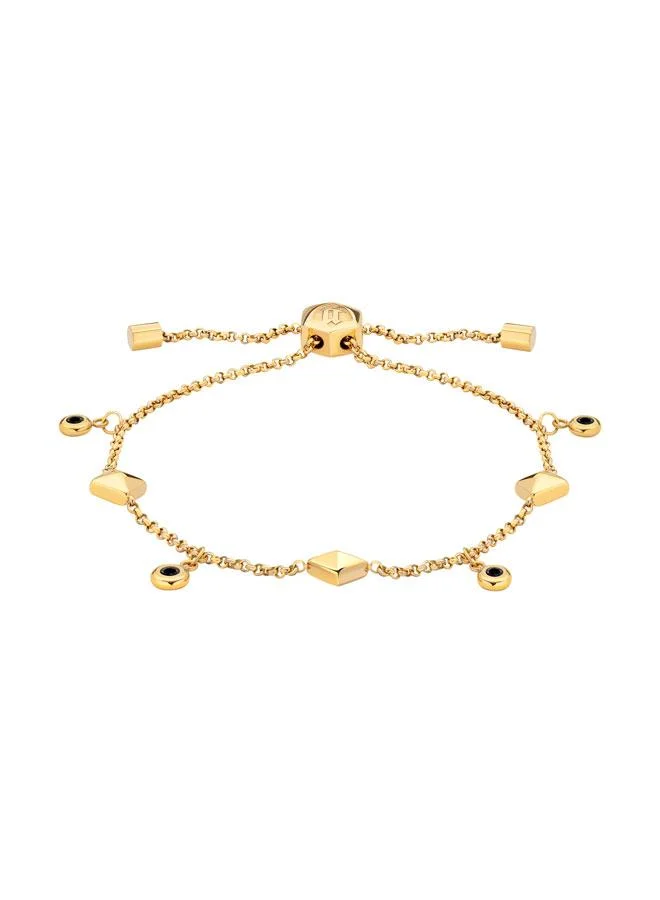 بوليس Sofya Charms Gold Plated Bracelet with Hematite Crystals for Women's