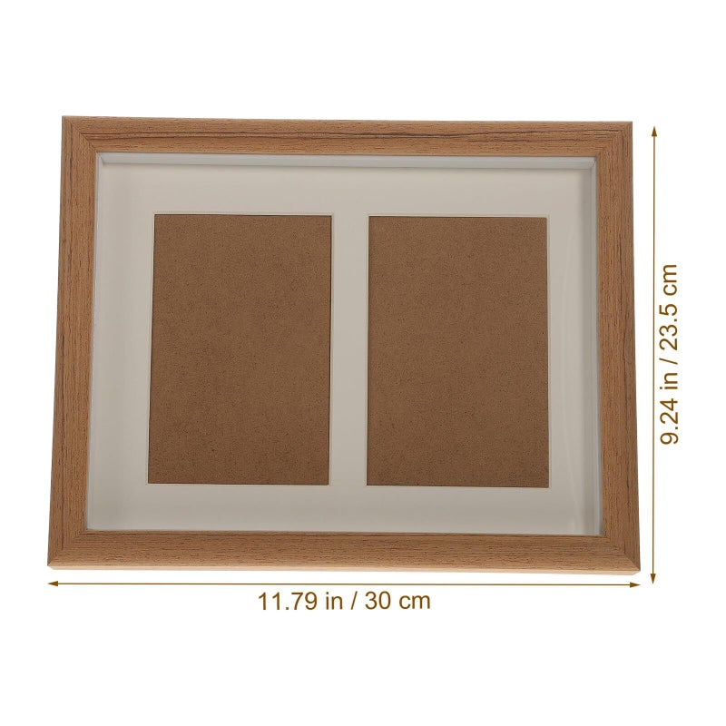 إطار صورة خشبي 27.4 × 21 سم حامل مكتبي بلون الساج وتزيين منزلي معلق على الحائط - Image 3