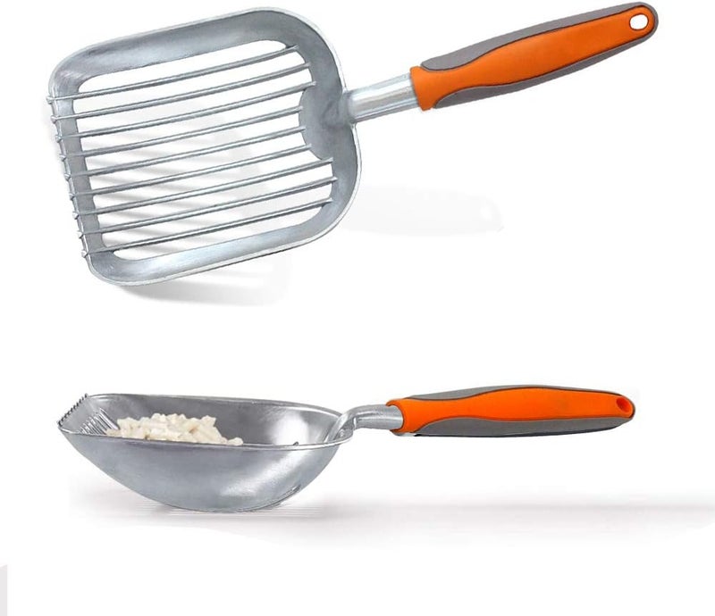 Allmart Cat Litter Scoop Solid Aluminum Alloy Sifter Deep Shovel, Long Handle Cat Metal Scooper, Poop Sifting, Pooper Lifter, Kitty Pet Sifter Durable, Heavy Duty Neater Scoops for Litterbox (white 1) - Image 5